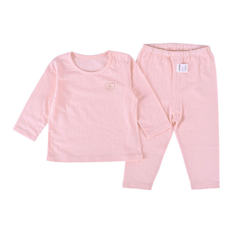 RABBI BABY UNDERWEAR SET COTTON THIN AIR-CONDITIONED CLOTHING SUMMER SINGLE-SIDED CLOTH 1-3 YEARS OLD 6 CHILDREN LONG SLEEVE BONELESS PAJAMAS
