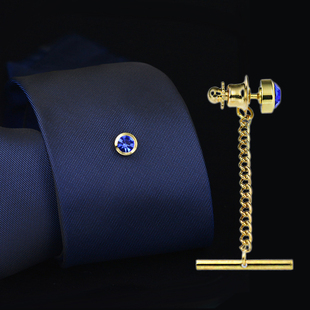 饰别针 领带装 领带固定针tie tack扣针流苏链条水钻单钻小胸针男士