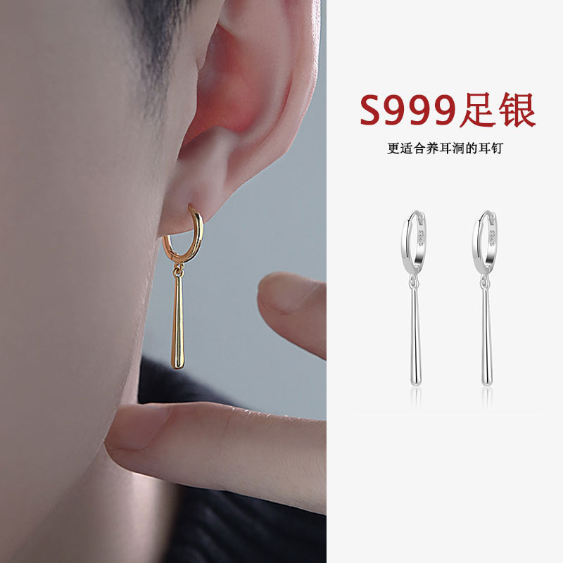 999纯银海贼王索隆耳坠潮男痞帅