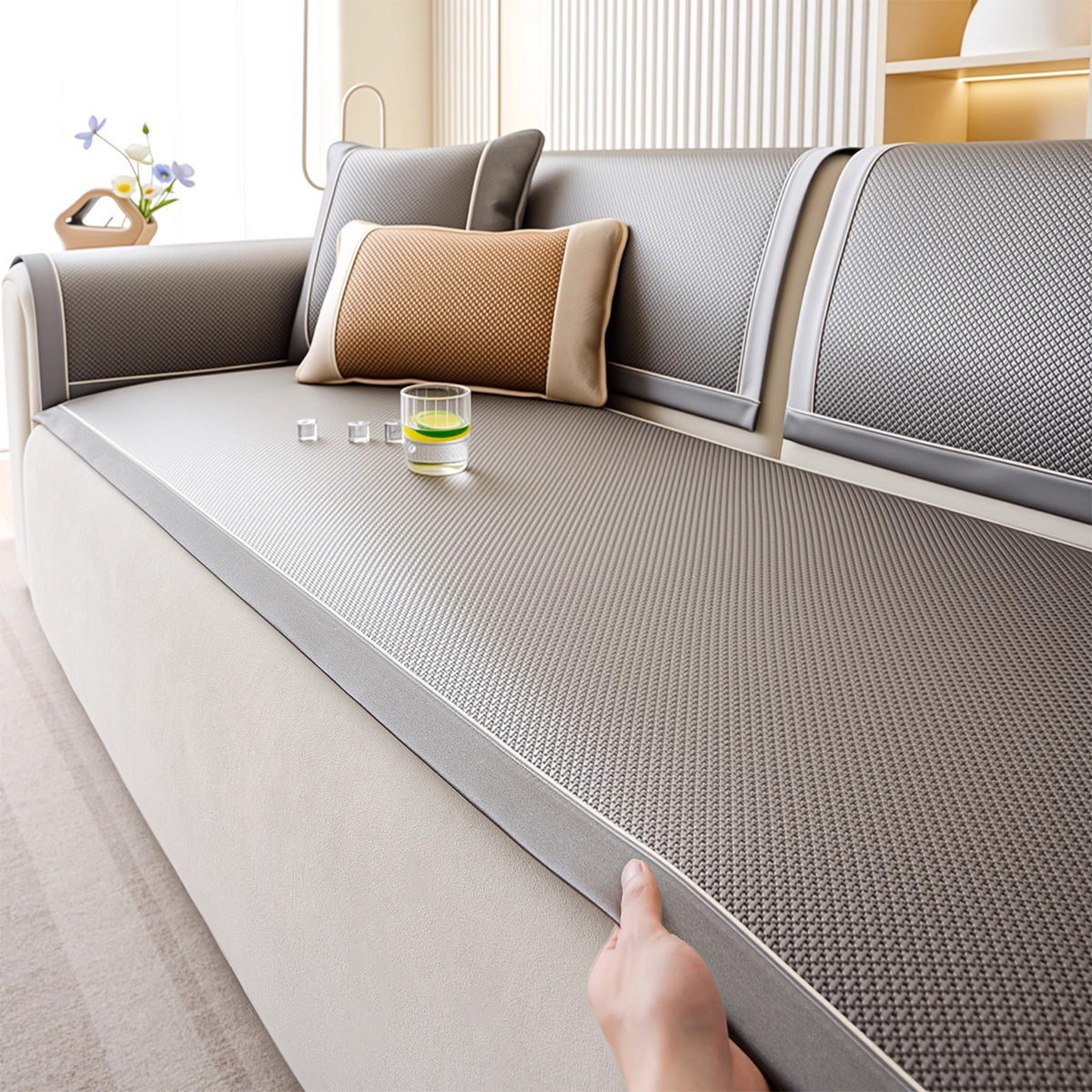 轻奢冰丝沙发凉席透气坐垫