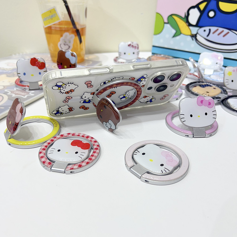 可爱红蝴蝶结kitty头像磁吸支架适用MagSafe手机强力吸附桌面懒人