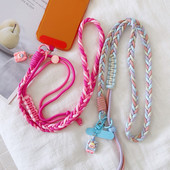 手机挂绳长款 斜挎可背调节加粗带子手工撞色编织户外旅游携带结实