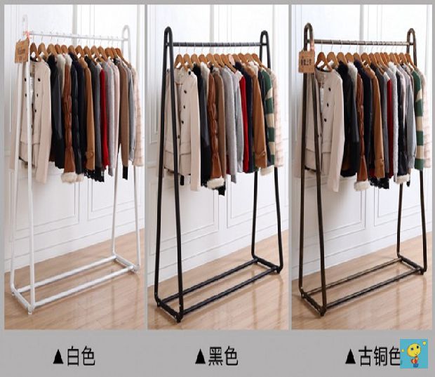 加粗加厚室内铁艺单杆式挂衣架