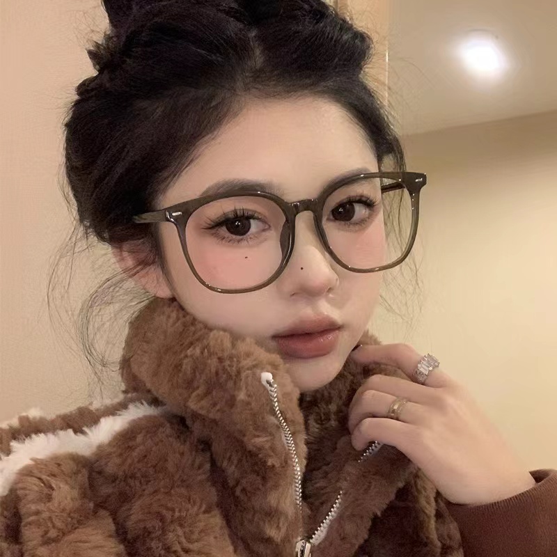 网红黑框眼镜女素颜神器大框近视