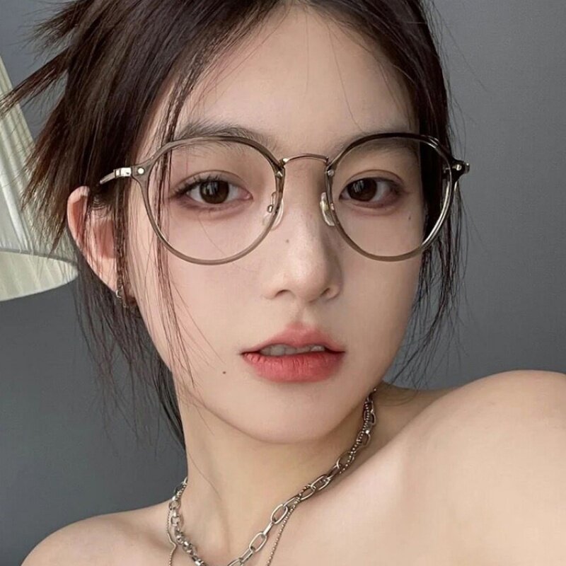 辣绿色近视眼镜女韩系大框素颜显瘦小红书款可配有度数眼睛框架男