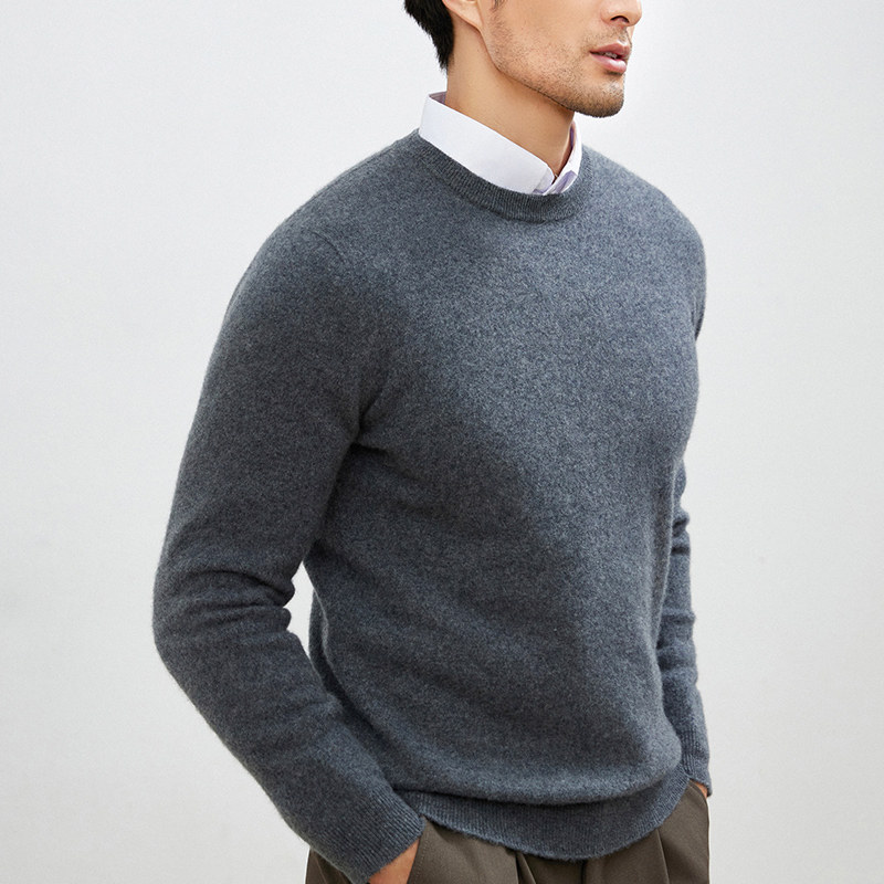 高燃~秋冬男士套头针织羊绒衫商务毛衣圆领长袖休闲羊毛青年大码