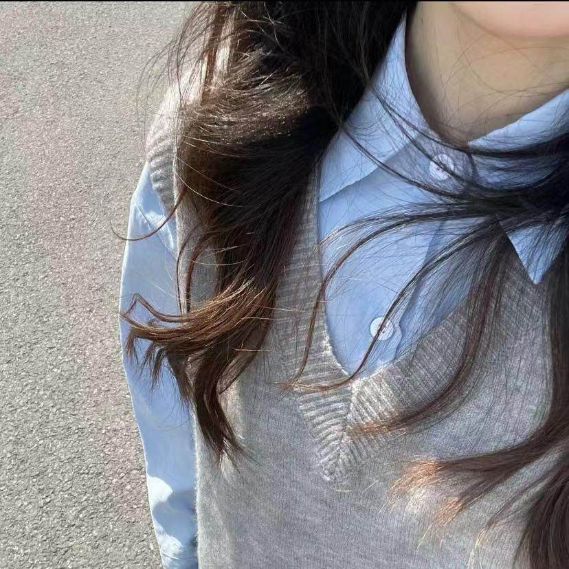 潮品气质~2024春秋新款V领羊绒衫马甲女背心羊毛针织坎肩宽松大码