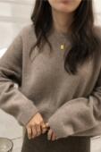 慵懒风双股加厚 女圆领套头 双股加厚纯色羊绒衫 2020秋冬季 新款