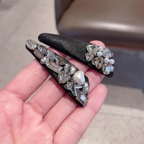 韩系重工水晶缎面BB夹刘海夹