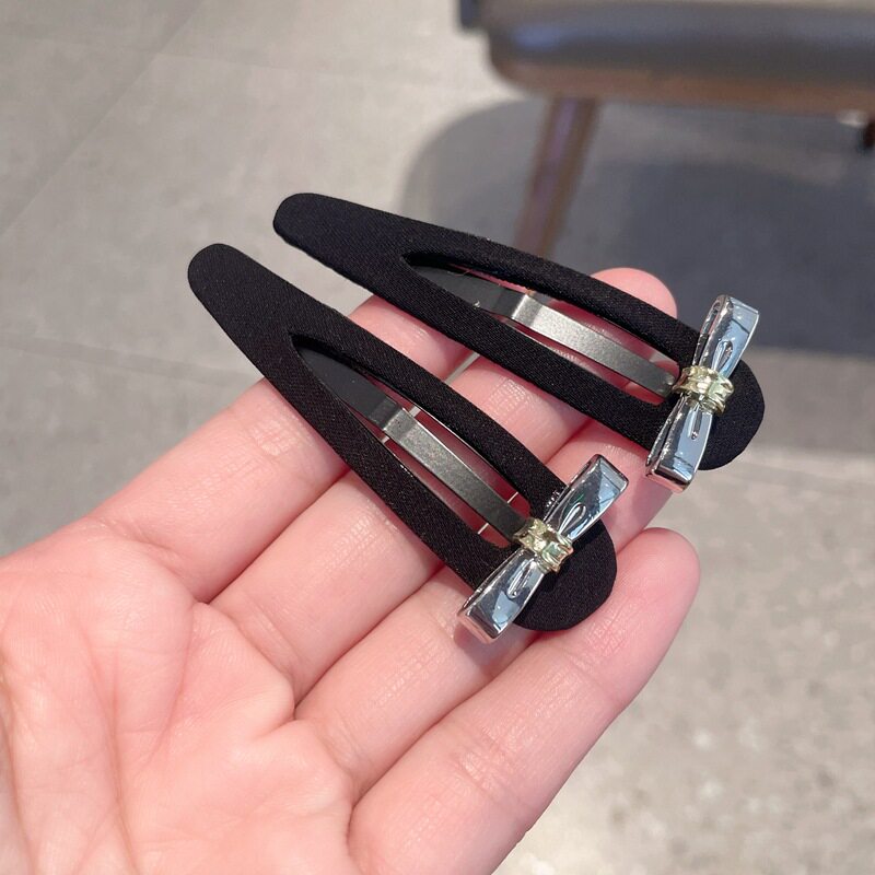 韩系简约水滴蝴蝶结刘海发夹