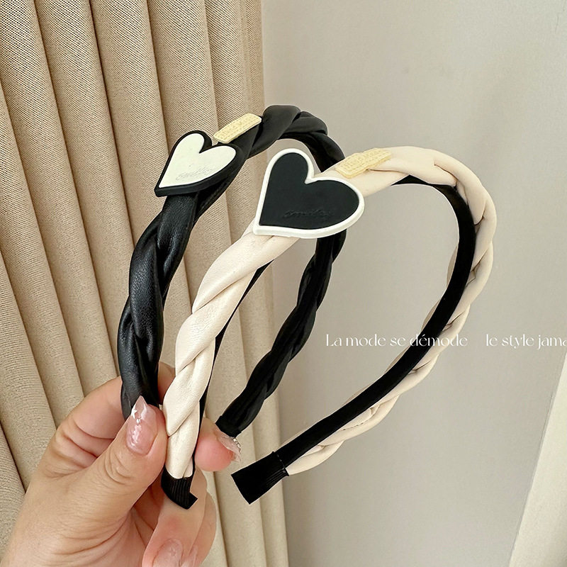 韩版爱心海绵麻花发箍女高颅顶头箍网红洗脸压发防滑发卡发捆头