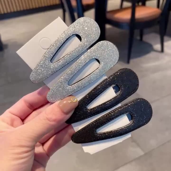 欧尼同款银色亮片闪亮水滴BB夹