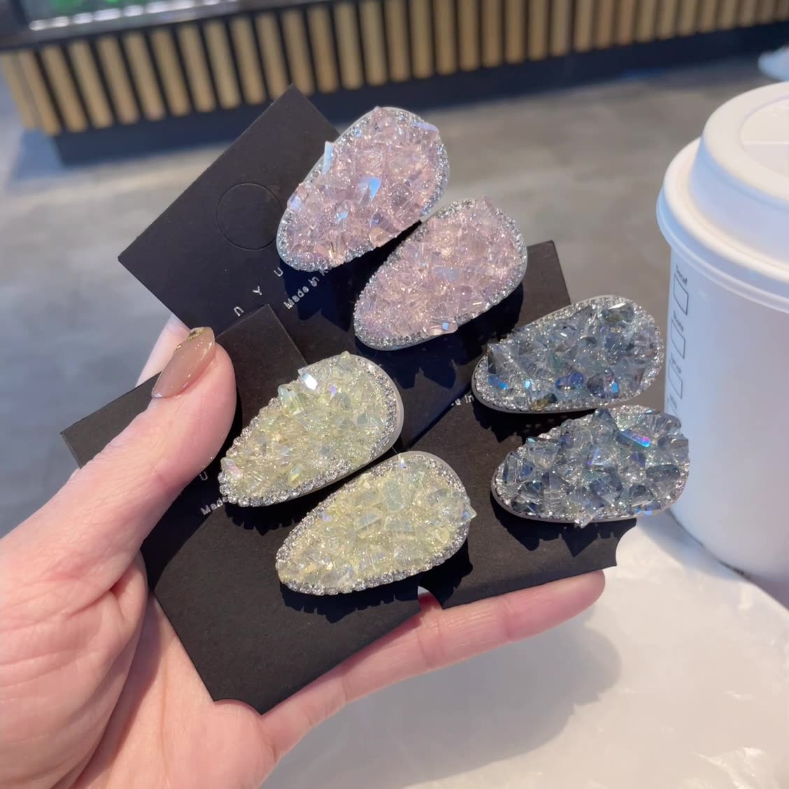 精致小水晶水滴型发饰