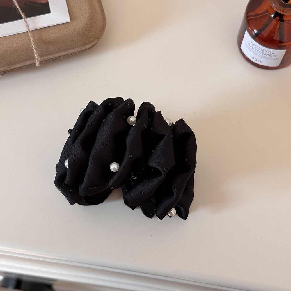 轻奢高级感褶皱云朵珠珠丸子夹女后脑勺扎马尾丸子头抓夹通勤发夹,户外/登山/野营/旅行用品,旅行发卡,淘宝优惠券,粉丝福利购,淘宝优惠卷