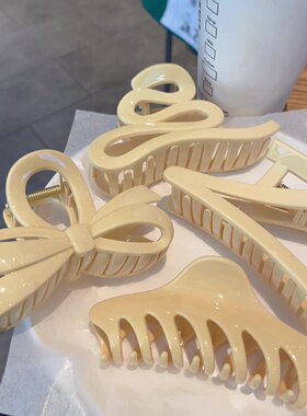 设计感黄色系类个性大抓夹鲨鱼夹后脑勺盘发抓子发卡发饰