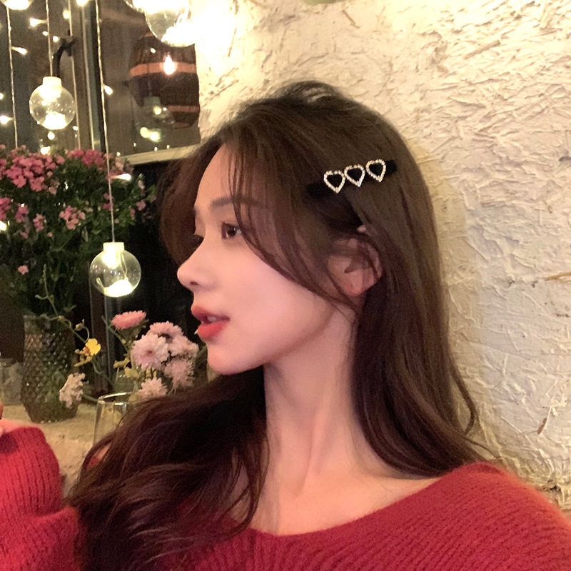早春爱心发夹侧边少女边夹夹子发卡子鸭嘴夹刘海夹发饰女头饰顶夹