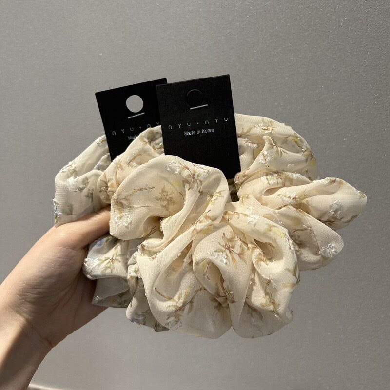 法式新款气质清新小碎花大肠发圈简约淑女风百搭扎头皮筋发绳发饰