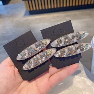 时尚甜美镶钻鸭嘴夹女2025年新款额前碎发整理刘海夹侧边夹发夹