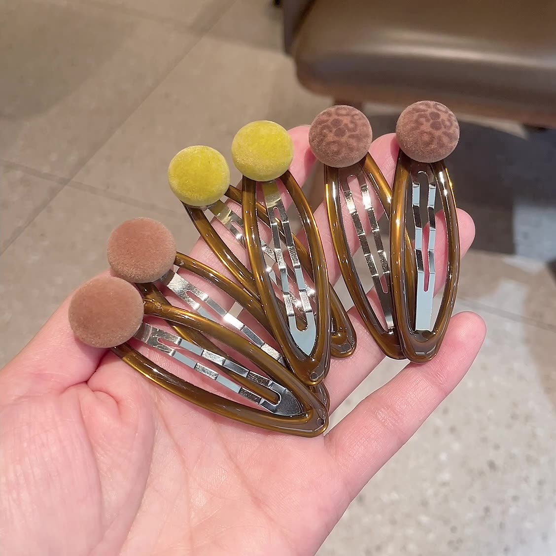 甜美植绒BB夹侧边刘海夹对夹