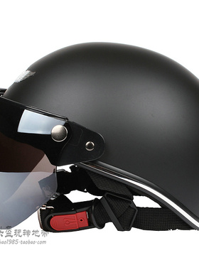 台湾EVO磨砂黑色哈雷电动摩托车头盔男女安全防晒紫外线夏四季盔