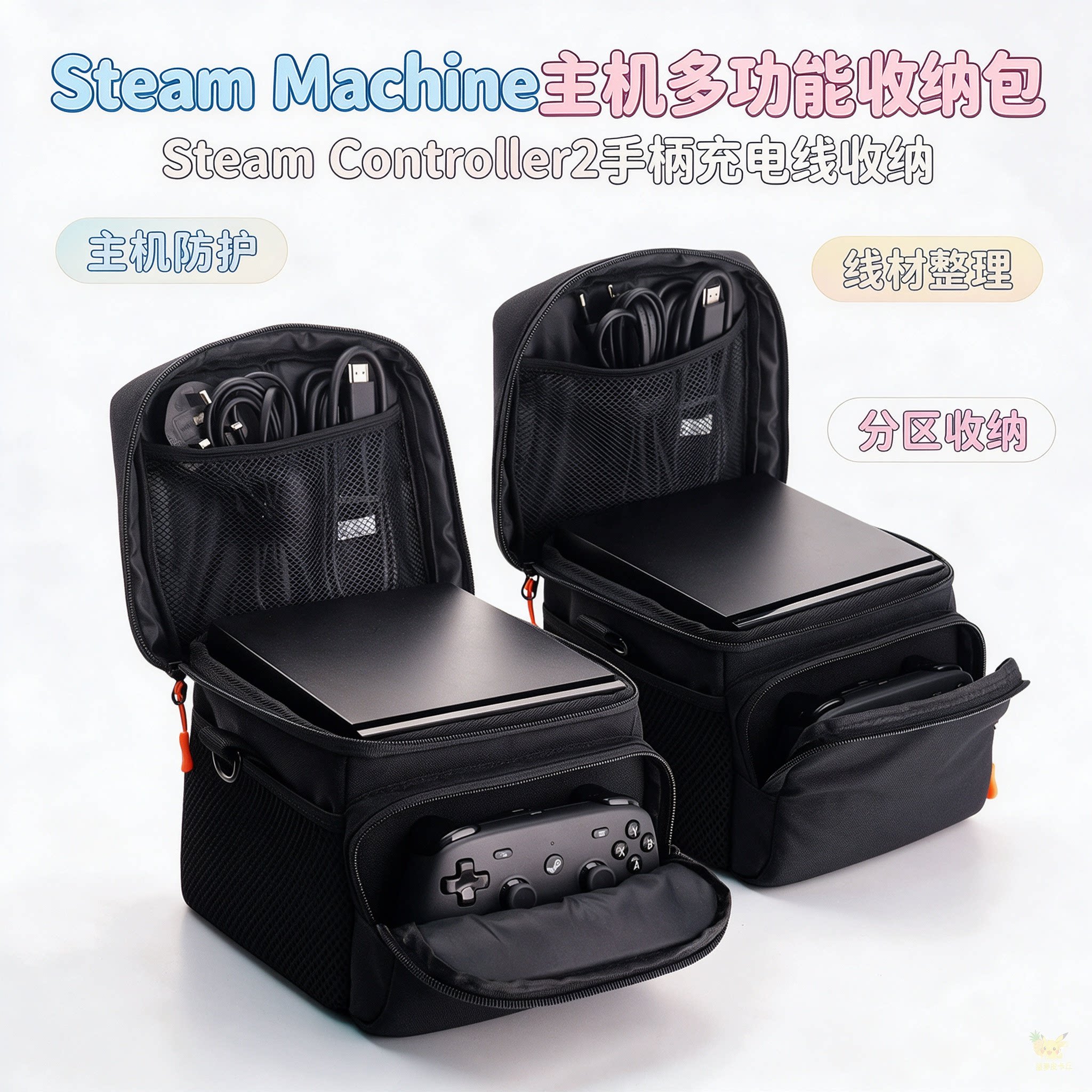 Steam Machine主机多功能收纳包Steam Controller2手柄充电线收纳