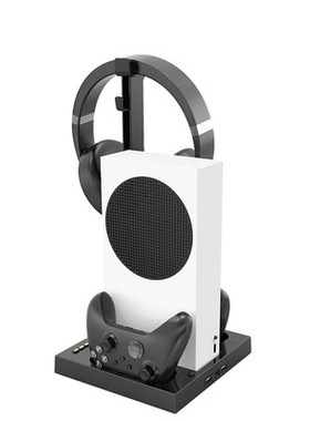 XboxSeriesS主机散热风扇底座XSS耳机收纳支架双电池手柄触点座充