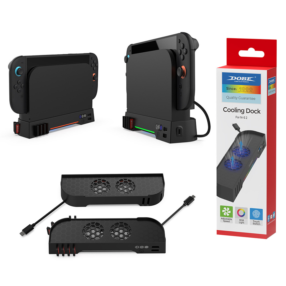 Switch2散热风扇带RGB灯NS2主机冷却散热器可收纳游戏卡TNS-31111