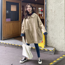 宽松2019新款 风衣学生waitmore小个子 潮短款 外套女春秋季 工装 韩版