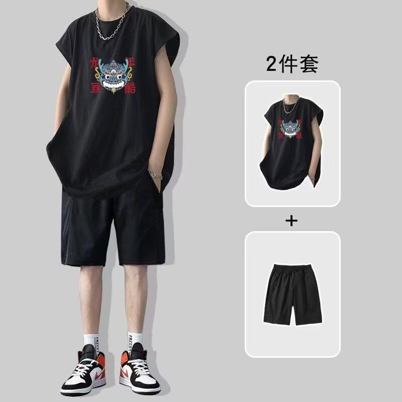 运动服套装男夏季短袖T恤篮球衣休闲运动套装