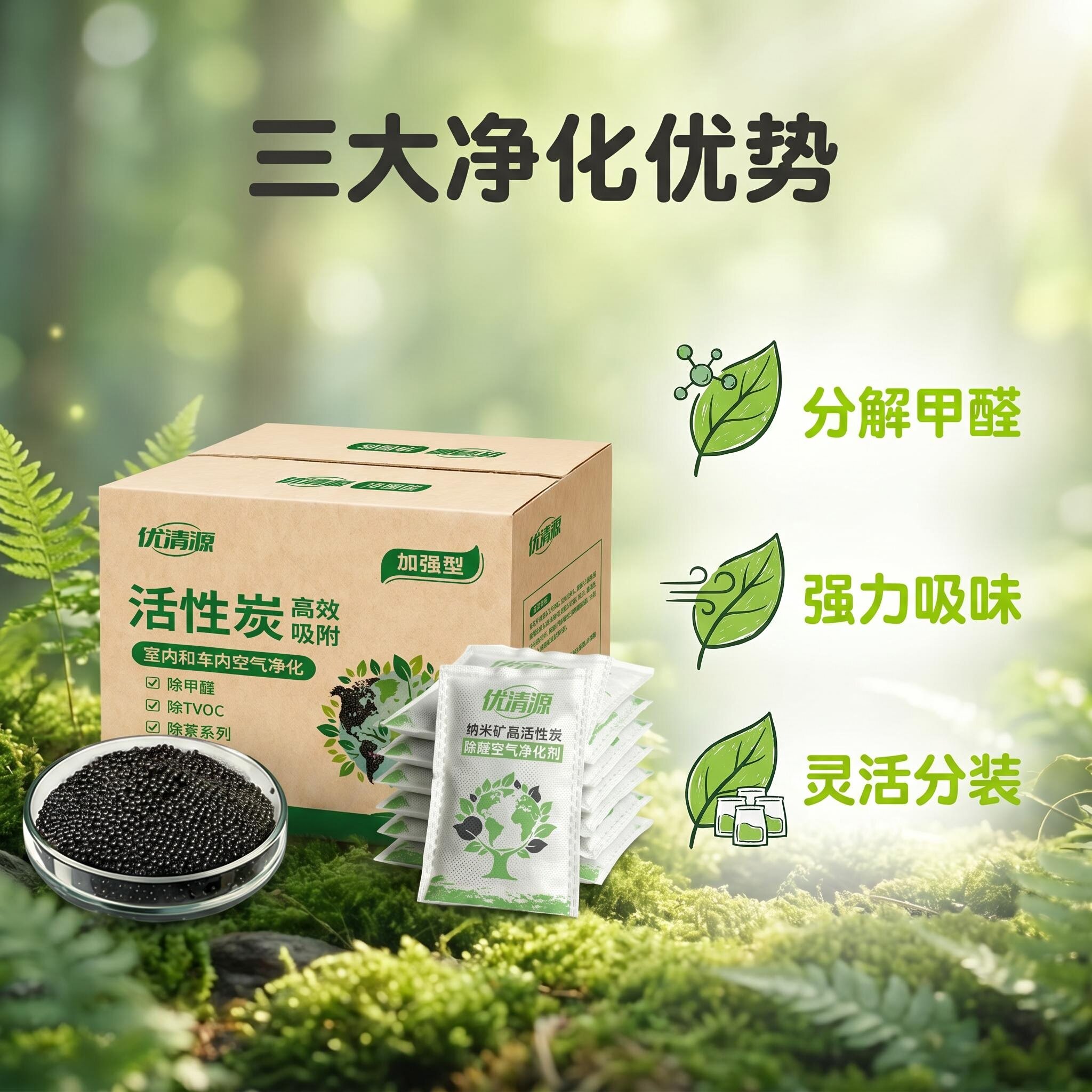 纳米矿晶活性炭除甲醛包新房装修竹炭包/炭盒/活性炭