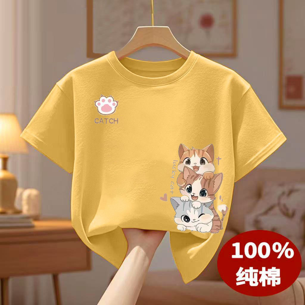 可爱韩版宽松上衣潮女童夏季T