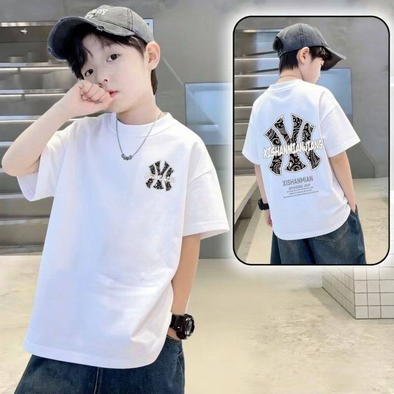 新款儿童短袖夏季纯棉潮流半袖帅气T恤宽松休闲上衣男女童中大童t