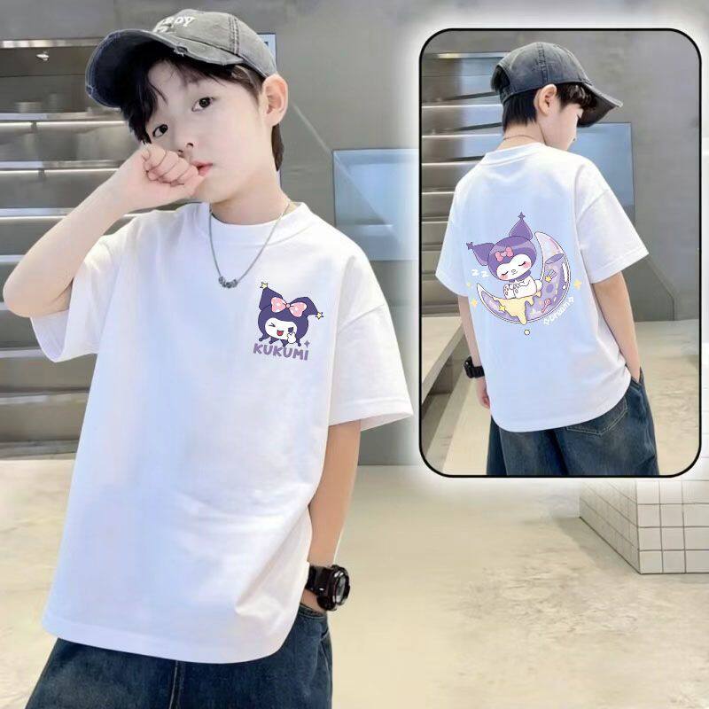 100%纯棉儿童女童T恤短袖可爱上衣夏季宽松新款中大童洋气体恤衫t