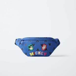 Z家新款儿童腰包米奇卡通刺绣休闲小胸包男童斜挎包零钱包手机包