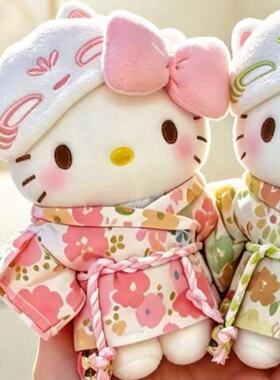 正版hellokitty凯蒂猫毛绒公仔可爱钥匙扣书包娃娃挂饰KT猫钥匙扣