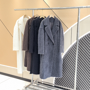 2025新款高端拉绒羊绒大衣气质减龄女中长款拉绒皮草大衣