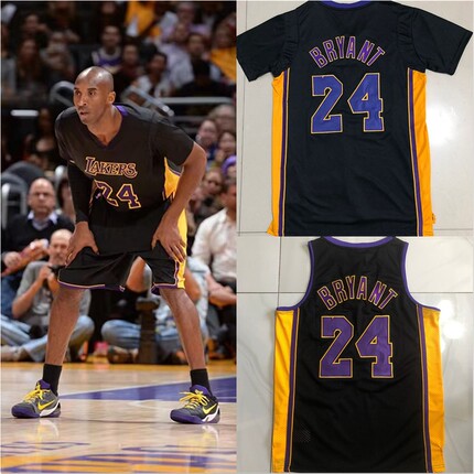 全刺绣湖人队24号科比KOBE复古球衣好莱坞拉丁之夜美式背心篮球服