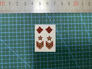 大衣领章袖 WWII苏式 标迷你背胶布贴 6兵人玩偶配件