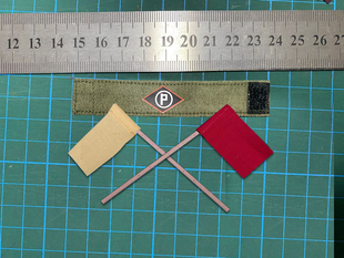 苏军交通迷你信号旗带木杆 WWII 6兵人模型可动人偶配件DIY