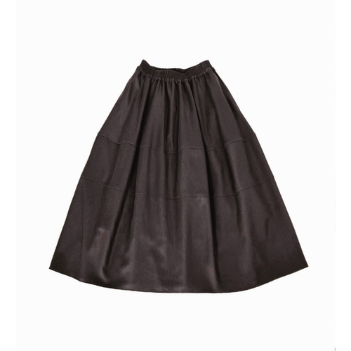 2026春新款女装棕色精纺羊毛中长款半身蓬蓬裙