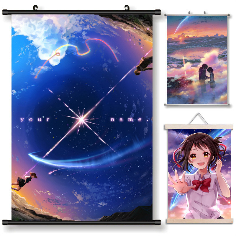 新海诚/你的名字立花泷宫水三叶/动漫挂画海报装饰画卷轴来图定制