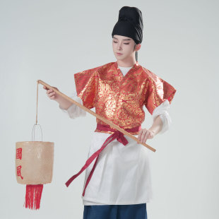 惜物国风 唐制汉服大宝相花地瑞纹织金唐半臂圆领袍内搭打底半袖