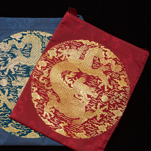 惜物国风汉服文创配饰中国风织金四团龙补子包包单肩斜挎背包腰包