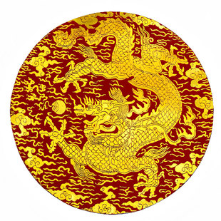 惜物国风 明制汉服布料手工DIY装饰织金提花明初降龙四团龙圆补子