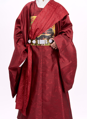 惜物国风 汉服配饰配件汉婚婚服状元郎进士喜庆红色织金喜字披红