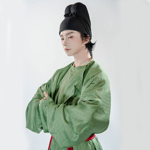 惜物国风 唐制汉服圆领袍菱形格子暗纹横接襕圆领袍大放量男女款