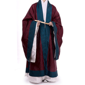 惜物国风 明制传统汉服暗纹纱大氅鹤氅氅衣交领道袍对襟披风