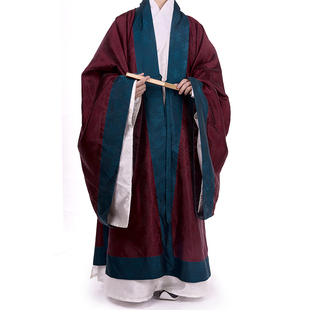 惜物国风 明制传统汉服暗纹纱大氅鹤氅氅衣交领道袍对襟披风