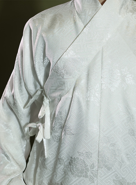 惜物国风 汉服中衣中裤内搭里衣可搭配道袍圆领袍男女暗纹白色