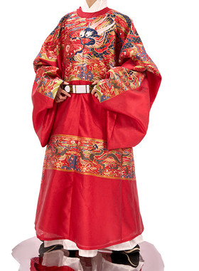 惜物国风明制汉服万历斜摆圆领袍四合云纹纱·过肩龙云纹妆花蟒袍